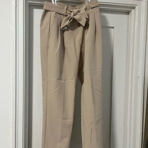 LOFT Tan Bow-Tie Waist Trousers